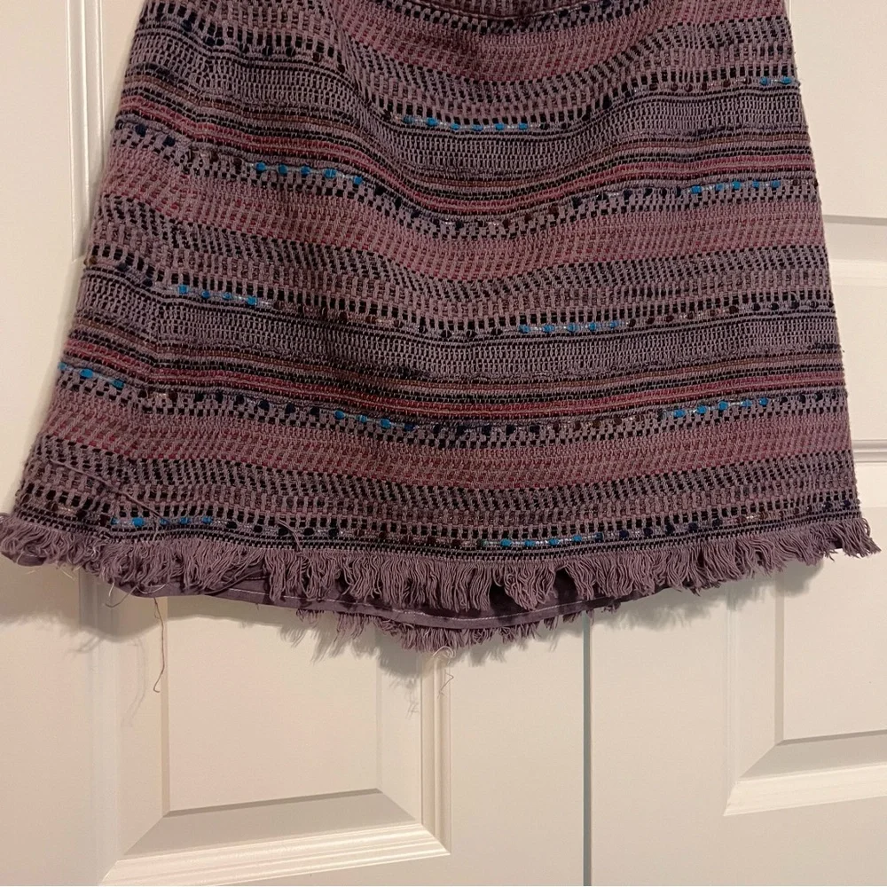 LOFT Purple and Blue Textured Mini Skirt - Picture 4 of 5